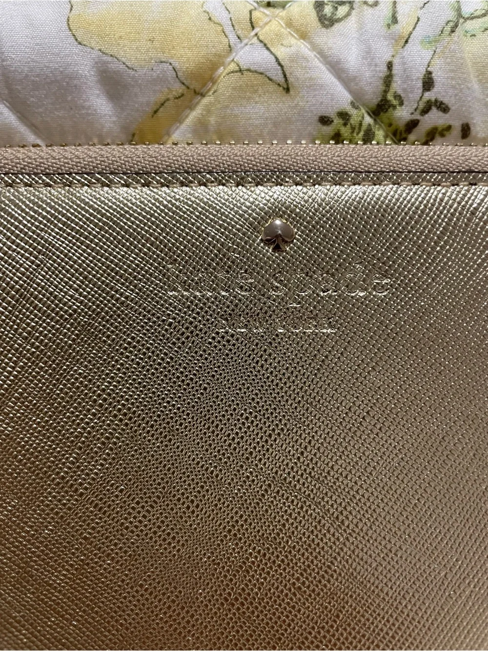 Gold Saffiano Zip-Around Wallet - Women Bags